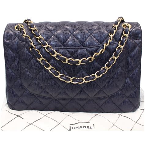 chanel jumbo flap caviar leather